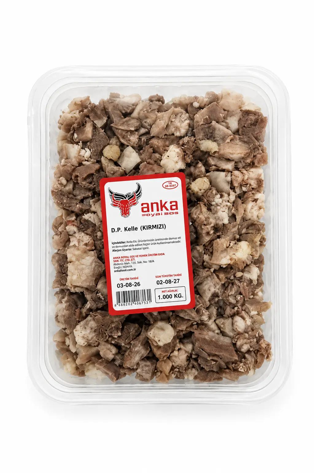 DONDURULMUŞ PİŞMİŞ KELLE (KIRMIZI)