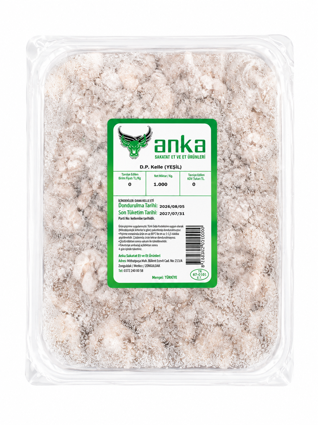DONDURULMUŞ PİŞMİŞ KELLE (YEŞİL)